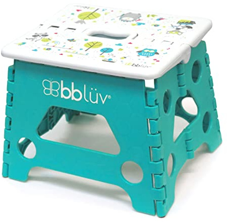bblüv - Stëp – Klappbarer Tritthocker für Kinder und Kleinkinder – Rutschfester Klapphocker bis zu 250 lbs – perfekt für das Sauberkeitstraining und Zähneputzen – Aqua