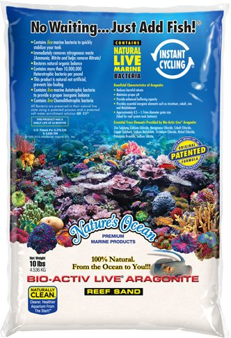 Nature`s Ocean Bio-activ Live Aragonit 20 LB Natur weiß Reef Aquarium Sand # 0