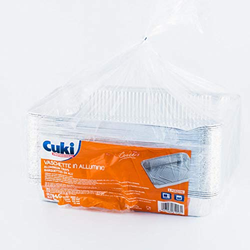 Cuki CONTENITORI RETTANGOLARI in Alluminio 50 PZ R86G 6 PORZIONI 211x312x43 mm