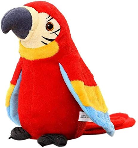 JIAHG Sprechender Papagei Spielzeug Nachsprechendes Plüschvogel Papagei Vogel Plüschtier Kuscheltier Spielzeug Talking Parrot Plüsch Spielzeug für Kinder Mädchen Jungen