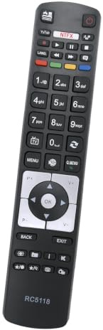 RC5118F Télécommande Remplacer pour Alba Polaroid Finlux Hitachi Digihome | Telefunken XH32A301 XF55A401 XF32D401-W TFUH483003D TFLU4317UHD31B TE55292G37Z2P TE40282B40Y2H L55U300N4CW 32HYJ46U