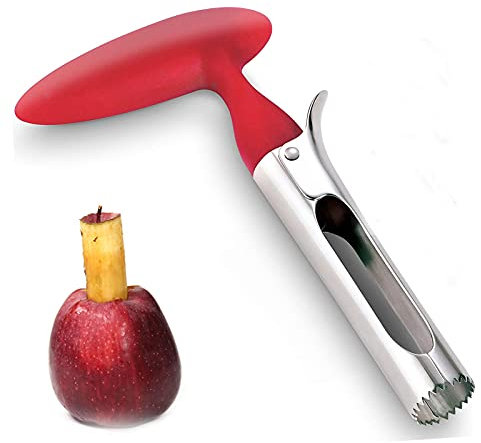 Apfelentkerner Apfelkernausstecher 304 Edelstahl Apple oder Pear Entkerner Entfernermit Core mit scharfer gezackter Klinge Angle Handle Red