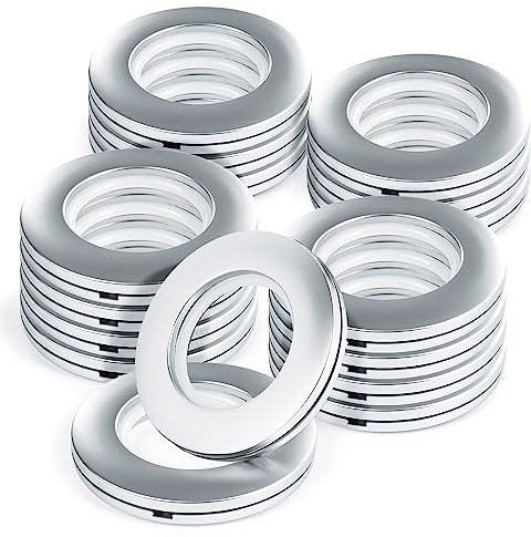 WCIC 16PCS Curtain Grommets - Round Plastic Eyelet Rings, Inner Diameter 1-9/16 inch, DIY Roman Curtain Rings, Nanoscale Low Noise, Matte