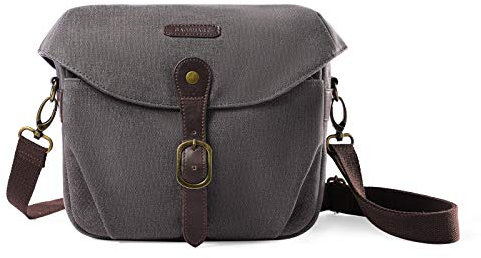 bagsmart Kameratasche Spiegelreflex, Foto Tasche Schultertasche für SLR-Kamera und Zubehör (grau)