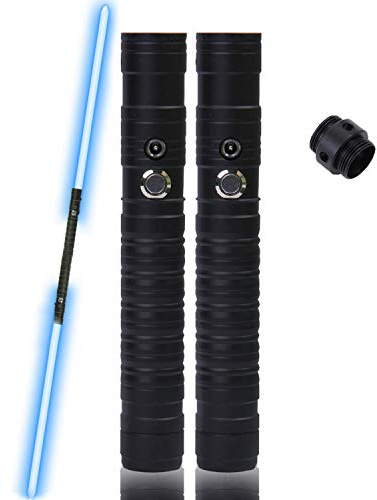 CGLQX 2 Pièce Épissage Sabre Laser, RGB 7 Couleur Changement LED Épée Poignée en Métal Lourd Duel Son Deux-en-Un Sabre Cosplay Accessoires de Scène (31.49 Pouces)