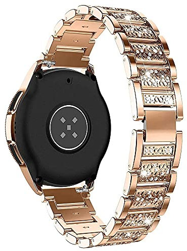 AISPORTS Kompatibel mit Huawei Watch GT2 Armband 42mm für Damen,20mm Schnellverschluss Bling Glitter Diamond Schmuck Metallarmband Ersatzarmband für Vivoactive 3/Vivomove HR/Forerunner 245/645