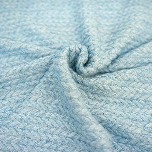 18,90 /m Stoff Strick Zopfmuster | Strickstoff Meterware Zuschnitt | Zum Nähen (hellblau)
