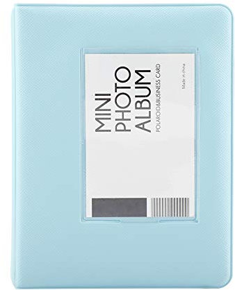 Haofy 64 Taschen Mini Fotoalbum für 7s/8/25/50s/90 Picture Case Aufbewahrung, 3 Zoll Mini Films Book(Blau)