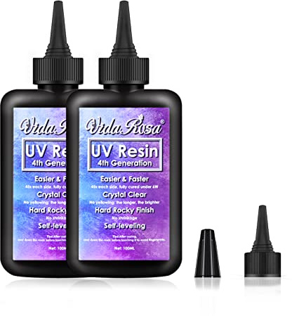 UV-Harz 200g 4. Upgrade UV-härtend Kristallklarer UV-Harz-Hartkleber Sonnenlichtaktivierter Harz-Kleber Nicht-Gelb für handgefertigte Schmuckherstellung, DIY Handwerk Dekoration