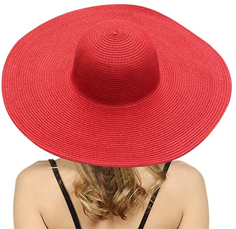 TIMIYUYU Sonnenhut Damen Strohhut Sonnenstrohhut Sommerhut Faltbarer Elegant Sommer Hut Sonnenhüte Breite Krempe Große Strandmütze Floppy Strandhut Sonnenhut Sommerkappe Sonnenmütze