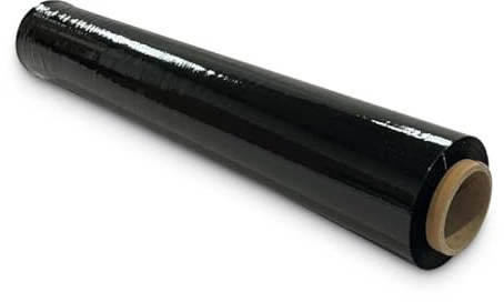 Hochwertige, einfach zu bedienende Palettenfolie, reißfeste Stretchfolie, wasser- und feuchtigkeitsbeständige Paletten-Stretch-Schrumpffolie, vielseitig verwendbar, 400 mmx250 m (1 Rolle, schwarz)