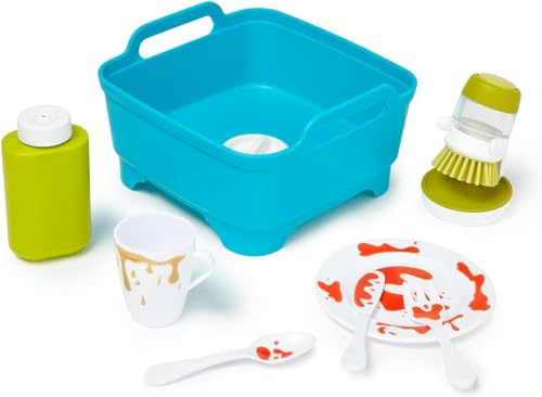 Joseph Joseph Wash & Scrub | Abwasch-Set für Kinder ab 3 Jahren | Enthält farbwechselndes Besteck und Geschirr für realistisches Spielen!