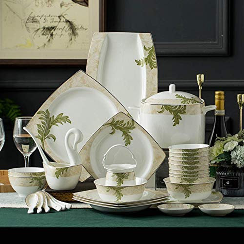 Set di stoviglie, set di porcellana 8 pollici 4 pezzi/set stoviglie in porcellana Bone China Design vintage floreale Piatto da buffet in ceramica Piatto decorativo Piatti in porcellana