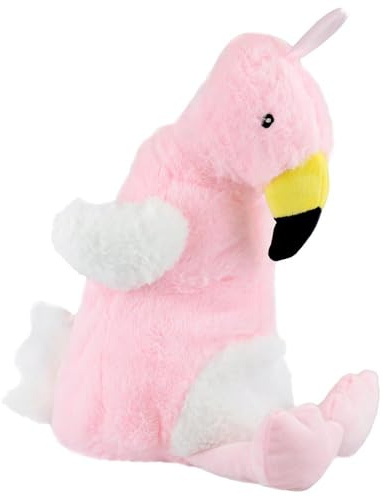 A2Z Wärmflasche 750ML Lebkuchenmann Plüsch Fleece Bezug Gummi Wärmflasche - Hot Bottle AZ9930 Flamingo | Gemütlicher Komfort für Schmerzlinderung, ruhige Nächte und beruhigende Entspannung
