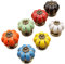 YUNYODA Lot de 7 boutons de meuble vintage en céramique, motif citrouille, 30 mm, designs mélangés, avec vis assorties pour armoire, tiroir, armoire
