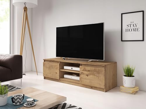 Muebles Slavic Meuble TV 120 cm, Meuble de Salon RTV Avec 2 Étagères, Moderne