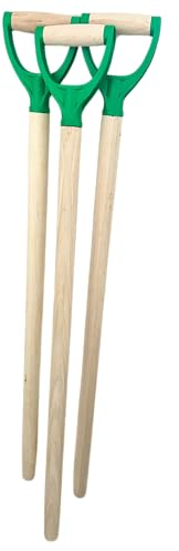 pokm toolsmarket - Besenstiel Holz mit Plastik Griff, 95 cm, Holzstiel aus Bochenholz, Gerätestiel Ø38 mm, Holzstiele für Gartengeräte, Gartenhacken - 3 STK.