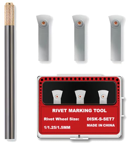 Model Rivet Maker Tool RM-S7 - Sector Fan Gear (Pitch 1/1.25/1.5 mm) - Corner & Curved Surface Rocking Chisel for Recessed Areas, Custom Resin Kits & Scratch Build