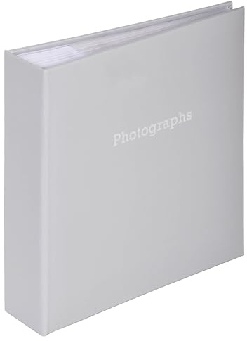 Large Memo Slip In Photo Album Holds 200 6 x 4 Photos (10x15cm) (Silver)