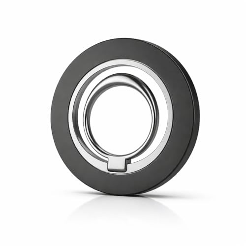 Mizi Magnetic Phone Finger Grip Stand Holder with 360° Rotate Ring for Mag Safe, Compatible with iPhone 16 Pro Max 15 14 13 12 MagSafe Accessories - Black