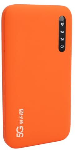 Hotspot Mobile 5G con Slot per Scheda SIM, Router Portatile WiFi6 Dual Band per Viaggi Supporta 16 Dispositivi, Batteria da 6100 MAh, Design Impermeabile IP67, Indicatore LED per