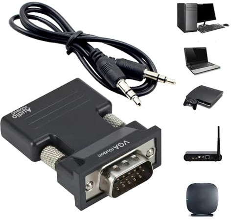 Adaptateur Femelle vers VGA mâle, Adaptateur mâle vers USB Femelle convertisseur VGA – convertisseur d'affichage, Adaptateur USB vers VGA pour HDTV, amplificateurs