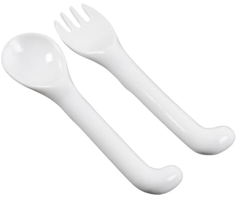 Poupy Cubertería infantil, de plástico sin BPA, lavables y reutilizables, con forma redondeada