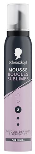 SCHWARZKOPF, Schiuma riccioli sublime, riccioli definiti e rimbalzati, anti-crespo, formula vegana, senza silicone, 93% di ingredienti di origine naturale, fissaggio normale, tenuta di lunga durata,
