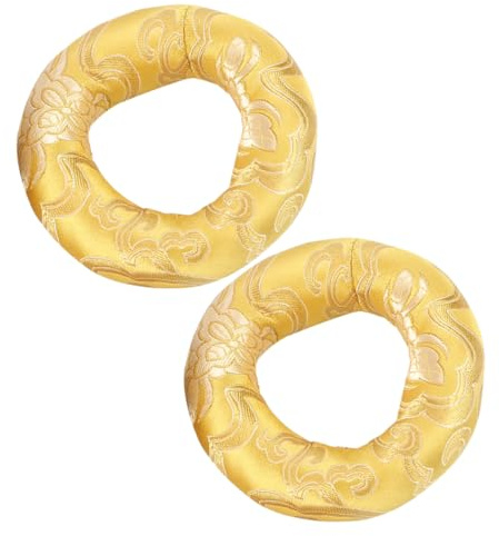 GARVALON 2 Stück Klangschalenkissen: Rundes Baumwollkissen Für Klangschalen, Tibetisches Klangpad, Meditationsbasis, Ständer, Meditationszubehör