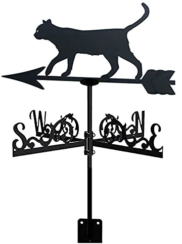 Girouette en métal pour Cour extérieure, girouette en Fer forgé, girouette d'extérieur en Fer, girouette de Cour en Acier Inoxydable, indicateur de Direction du Vent, Outil de Mesure du Vent Noir