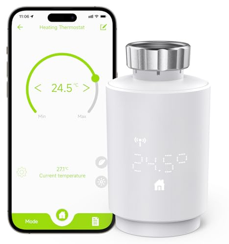 Maxcio Smartes Heizkörperthermostat Benötigt Zigbee Hub, Thermostat Heizung Kompatibel mit Alexa und Google Assistant, Smart Life/Tuya, Programmierbar, Automation, für Max. Energiesparen