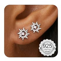 Adramata Ohrringe Silber 925 Klein Ohrringe Damen Flatback Ohrstecker | Hypoallergen Knorpel Ohrringe,Ohrstecker Silber 925,Tragus Helix Piercings,Silber Gold Ohrringe Stecker