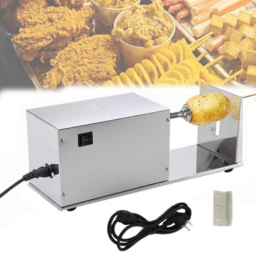 Affettatrice Automatica a Spirale per Patate in Acciaio Inox, tagliapatate a Spirale con Lame per Frutta, Patatine Tornado, Carote