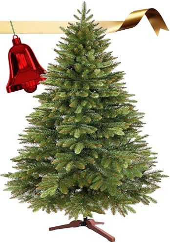 Menz künstlicher Weihnachtsbaum 1 Set GRÜN – Weihnachtsbaum künstlich 180CM aus hochwertigem PE+PVC Tannenbaum künstlich für Wohnzimmer und Wohnung realistisch & feuerfest mit Holzständer