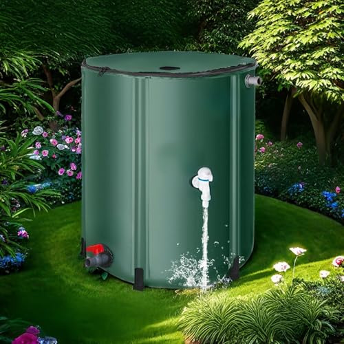 TRAGLO Serbatoio Portatile per la Raccolta dell'Acqua piovana, Grande Serbatoio di stoccaggio dell'Acqua con Rubinetto per irrigazione e piscicoltura(200L)