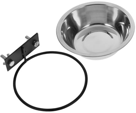 DOITOOL Gamelle Murale pour Chien Surélevée Acier Inoxydable pour Nourriture et Eau Facile à Nettoyer Installer