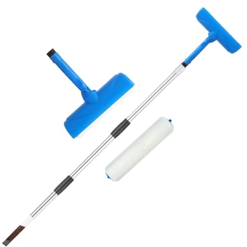 High Ceiling Paint Roller Shield - Paint Brush, No Drip Application Tool, Wide Coverage Painting Set, Flexible Extension Interior | for Home Renovation Cabinet Painting Garage Bathroom