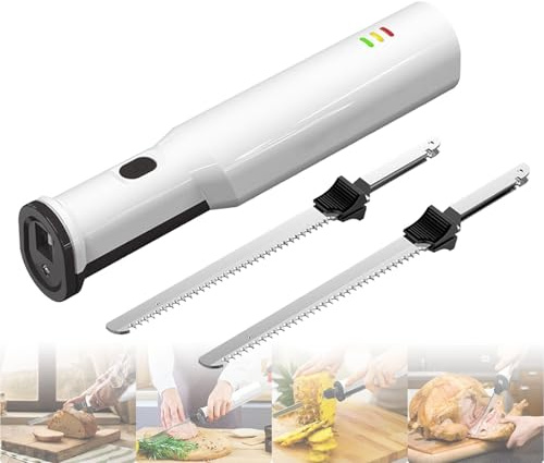 Coltello Elettrico Per Affettare Carne E Pane, Coltello Elettrico Per Affettare, Coltelli Per Il Pane Ricaricabili Tramite USB, Taglierina Multifunzionale In Acciaio Inossidabile Seghettato