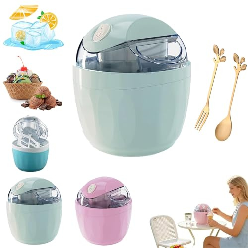 Pequeña máquina de helados para el hogar, solo 15 minutos, mini máquina de helados, máquina de postre de un solo toque, porción única de helado, yogur congelado, máquinas eléctricas compactas para