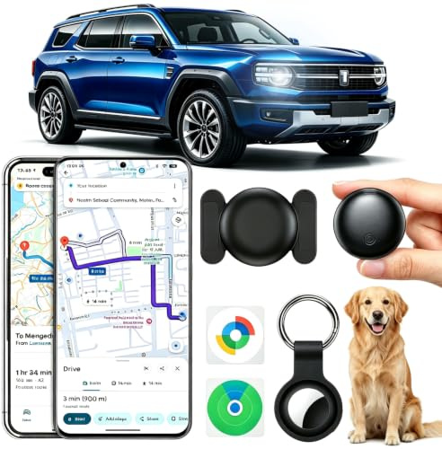 GPS Coche Localizador, 2026 Nuevo Magnetismo Localizadores GPS Sin Tarjeta SIM ni Suscripción para Android y iOS, Invisibilidad Tracker Rastreador Oculto Air Tag Schlüsselfinder (Negro)