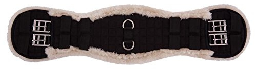 BR Premiere Dressur Kurzgurt Fell anatomisch geformt mit synthetischem Lammfell, Sattelgurt Länge:75cm