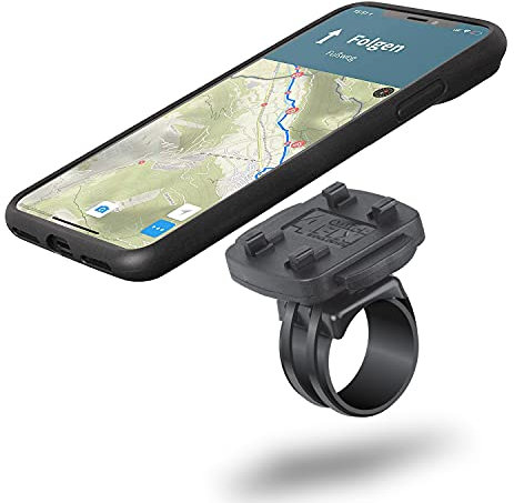 Wicked Chili QuickMOUNT Fahrrad Halterung kompatibel mit iPhone X und XS - Lenker oder Vorbau Befestigung mit Case und Regen-Schutzhülle für MTB Rennrad Motorrad Navigation (5,8 Zoll) schwarz