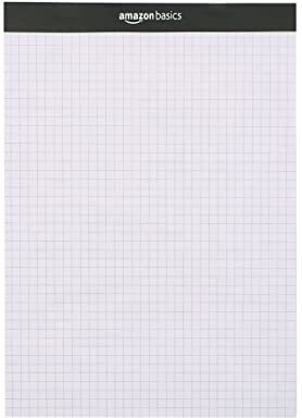 Amazon Basics Blocco di carta a quadretti, Letter, confezione da 2, 20,5 x 22,7 cm, Bianco