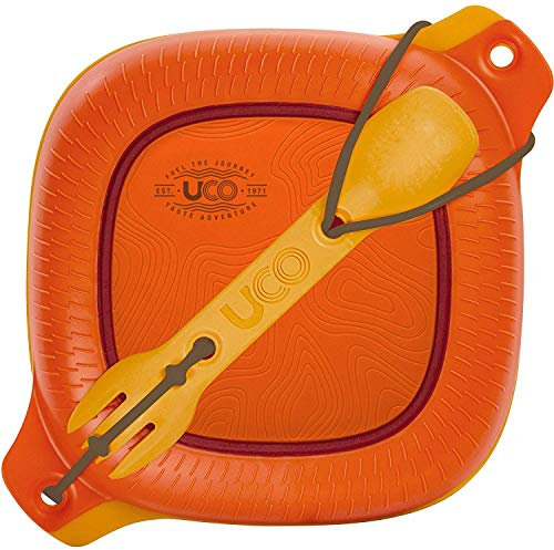 UCO 4-teiliges Set mit Schüssel, Teller und 3-in-1-Göffel für Camping, Rucksackreisen, Outdoor-Küchenausrüstung