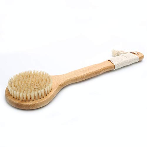 Trockenbürste, Körperbürste, Peelingbürste, natürliche Borsten-Badebürste zum Entfernen abgestorbener Haut, Massagebürste,Perfekt für die Verbesserung der Blutzirkulation