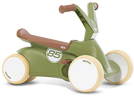 BERG GO2 2in1 Rutschauto Retro Grün | Kinderrutscher & Laufrad ab 1 Jahr | Kinderauto mit ausklappbaren Pedalen | Baby Auto Spielzeug ab 10 Monaten