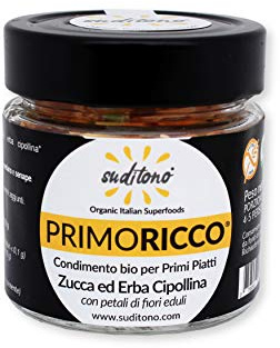 PRIMORICCO Zucca ed Erba Cipollina - Condimento per primi piatti, con petali di verdure e fiori eduli - 4/5 porzioni
