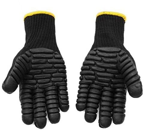 Froiny 1 Pareja Anti Vibración Guantes Corte Resistencia Protección Manual Guantes De Impacto Guantes De Taladrado De Caucho Pesado Hombres Mecánicos Trabajo Guantes