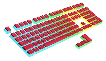 Ranked Pudding PBT-Tastenkappen | 112 Double Shot Transluzent ANSI US- und ISO-Layout | OEM-Profil für mechanische RGB-Gaming-Tastatur (Rot)