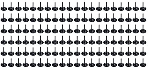 Wealrit 120 Stück Polsternägel, runder Kopf, dekorative Nägel, 0,6 cm Kopfdurchmesser, dekorative Nägel, Nagelkopf-Verkleidung für Möbel (schwarz)